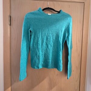 J. Crew Vibrant Cashmere/Wool Turquoise Crew Neck Sweater